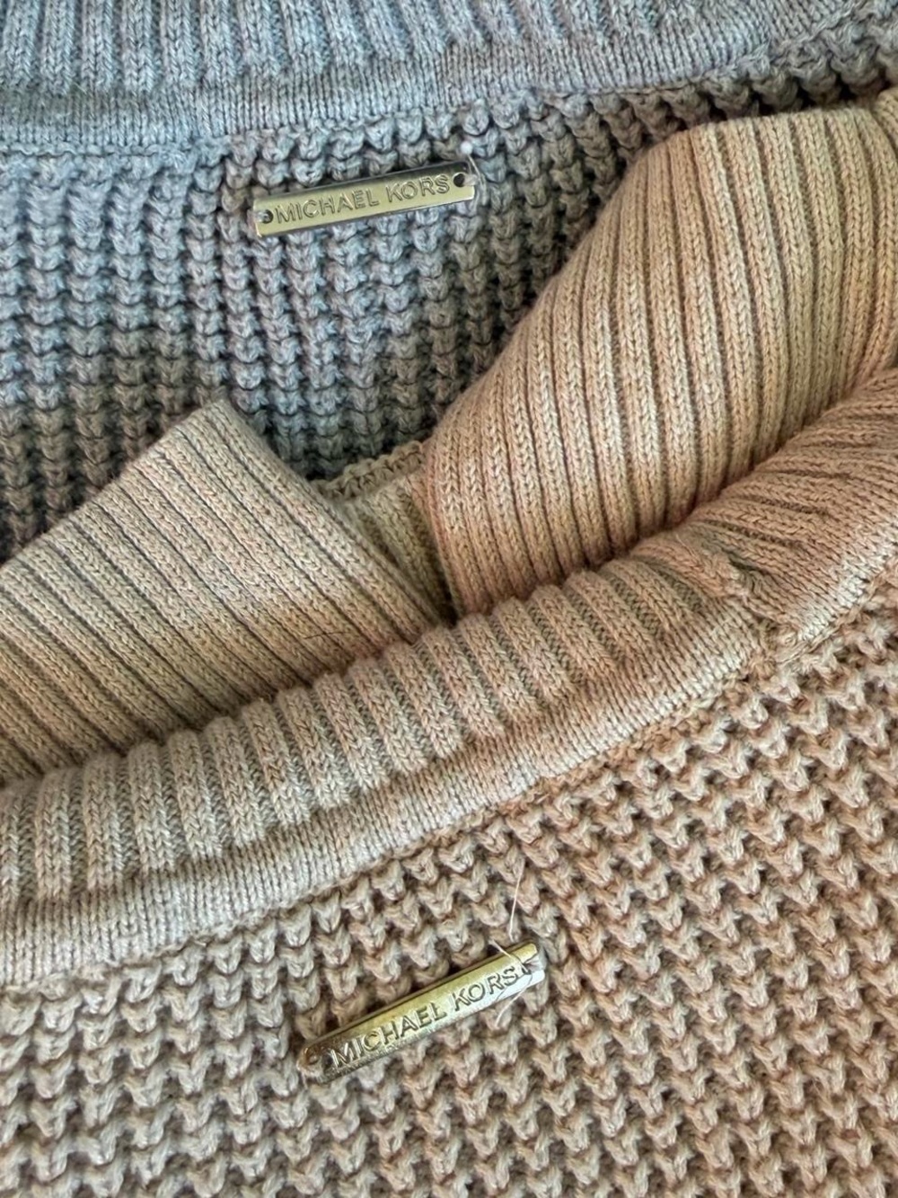 Michael Kors Knit Sweater Duo with Gold Nameplate